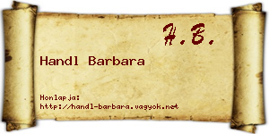 Handl Barbara névjegykártya